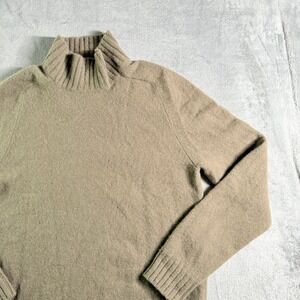 J. Crew 100% Lambswool Turtleneck Sweater Beige Size M (Read)